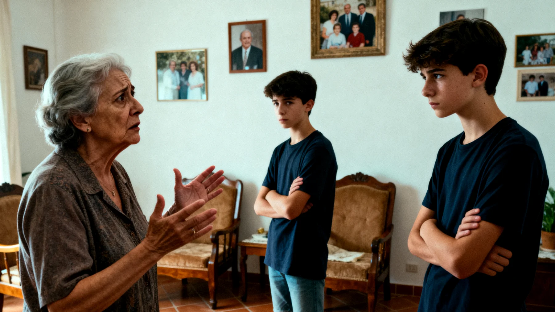 La nonna fatica a far rispettare regole e limiti ai nipoti adolescenti, che spesso contestano la sua autorità considerandola troppo rigida o fuori dal tempo, creando tensioni durante il tempo trascorso insieme"