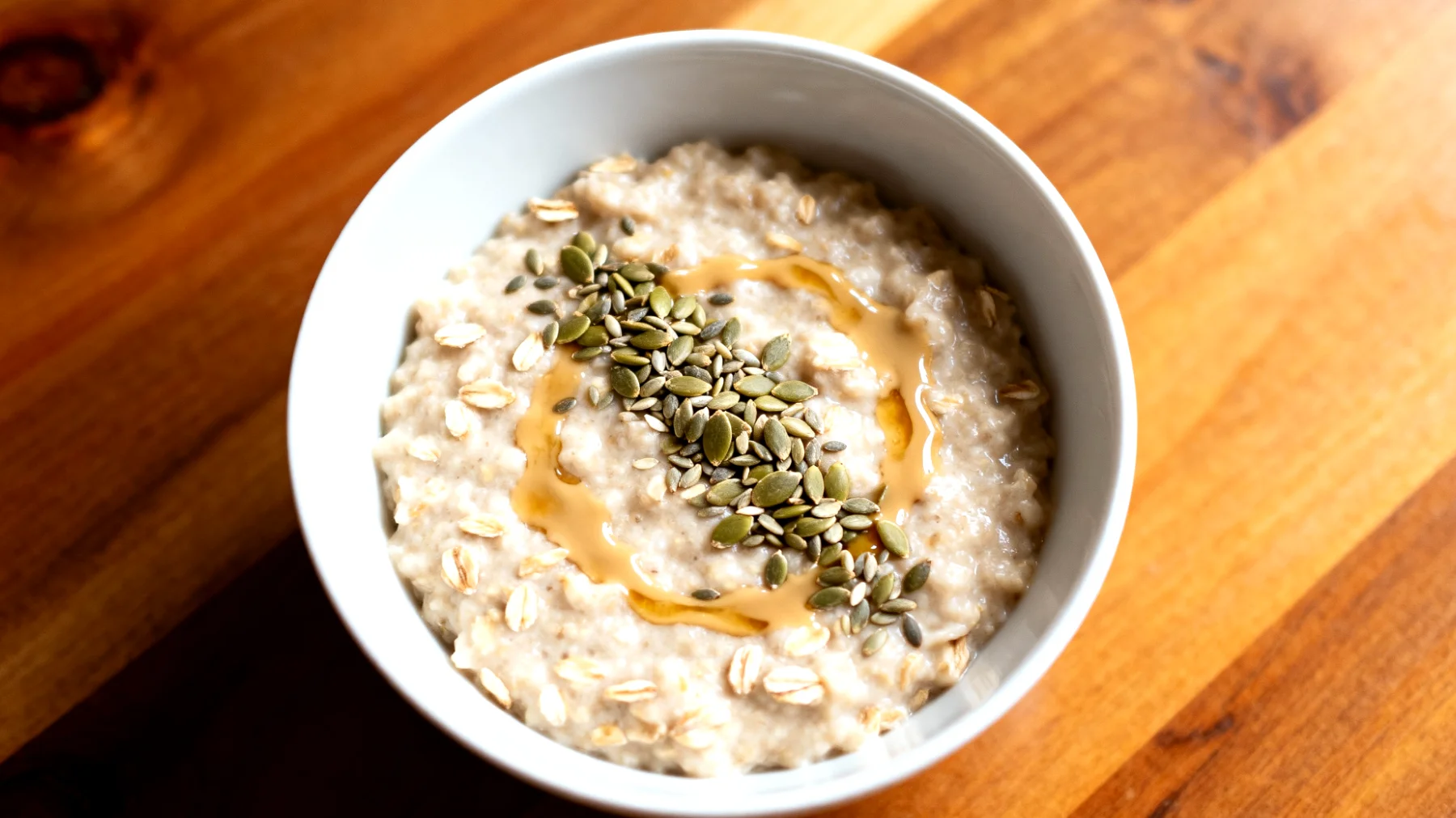 Porridge di avena con semi di canapa e tahini"